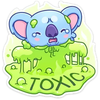 🤮 ce3ff1d6 TOXIC koala, tossico, viscido, cartone animato, animale, adesivo, carino telegram sticker