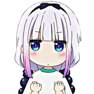 🐉 cbb35dab Kanna Kamui Miss Kobayashi's Dragon Maid Anime, Kanna Kamui, Dragon Maid, Kawaii, Chibi, Mignon telegram sticker