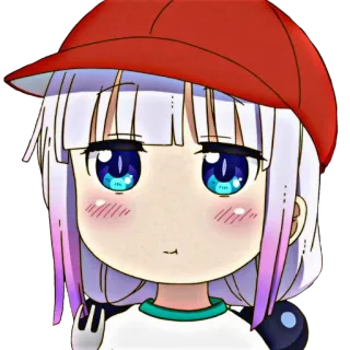 🐉 ccd0b850 Kanna Kamui Miss Kobayashi's Dragon Maid kanna, anime, mignon, dragon maid, kanna kamui, dessin animé, kawaii telegram sticker