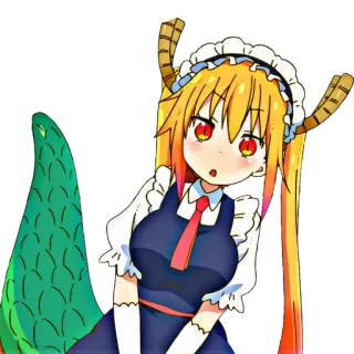 🐉 ccd3ad13 Tohru Miss Kobayashi's Dragon Maid Anime, Dragon, Maid, Kawaii, Mignon, Tohru telegram sticker