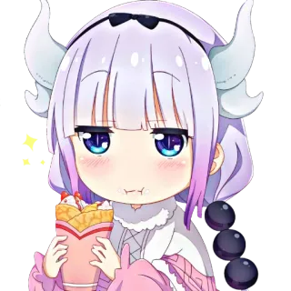 🐉 cd1c2366 Kanna Kamui Miss Kobayashi's Dragon Maid animé, dragon, Kanna, mignon, manga, kawaii telegram sticker