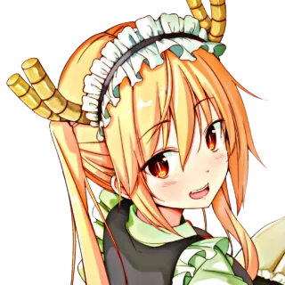 🐉 e3cd9300 Tohru Miss Kobayashi's Dragon Maid Anime, Dragon, Servante, Mignon, Dessin animé, Tohru telegram sticker