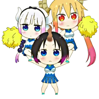 🐉 f3981f18 Kanna Kamui Miss Kobayashi's Dragon Maid Anime, Dragon, Cheerleader, Mignon, Dessin animé telegram sticker