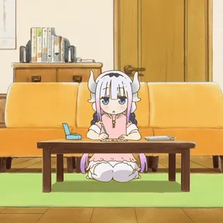 🎋 2b4e3db2 Kanna Miss Kobayashi's Dragon Maid anime, dragão, fofo, Kanna Kamui whatsapp sticker