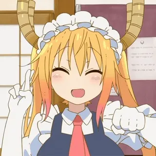 🎋 6a3150ac Tohru Miss Kobayashi's Dragon Maid Anime, Dragão, Maid, Kawaii, Fofo, Tohru whatsapp sticker