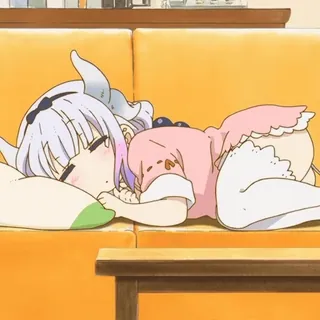 🎋 8589d05a Kanna Kamui Miss Kobayashi's Dragon Maid Anime, Dragão, Deitado, Fofo, Kanna, Kanna Kamui whatsapp sticker