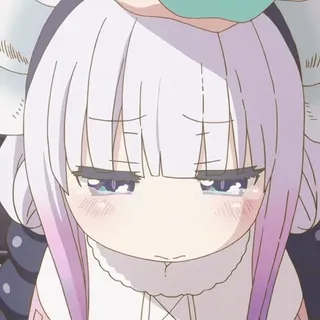 🎋 eb7fff6b Kanna Kamui Miss Kobayashi's Dragon Maid Anime, Kanna, Dragão, Triste, Fofo, Miss Kobayashi's Dragon Maid whatsapp sticker