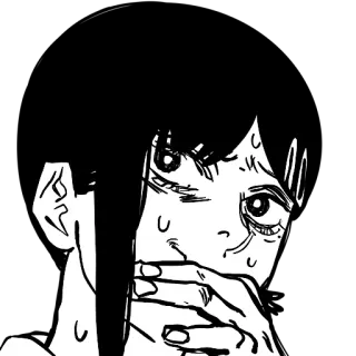 🤗 187ec8c4 Anime, Manga, Hitam putih, Keringat, Takut, Khawatir, Gadis whatsapp sticker