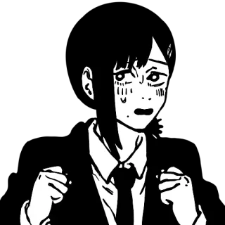 👊 69ae55d5 Kobeni Higashiyama Chainsaw Man Anime, Manga, Kobeni Higashiyama, Chainsaw Man, ketakutan, gugup, Gadis anime whatsapp sticker