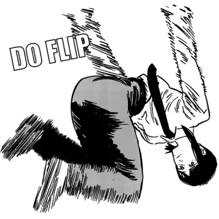 🔄 6a4dfc92 DO FLIP Flip, Akrobatik, Anime, Manga, Lompat, Aksi whatsapp sticker