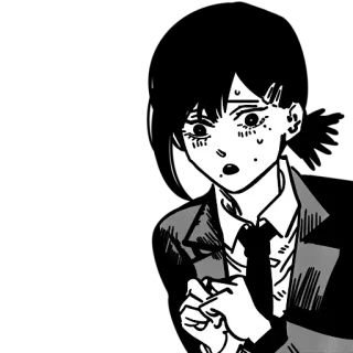 ☹️ afa742e0 Anime, Manga, Karakter, Takut, Khawatir, Hitam putih whatsapp sticker