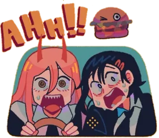 🌟 68f1a517 AHH!! Anime, Cartoon, Rijden, Bang, Reactie, Uitdrukking telegram sticker