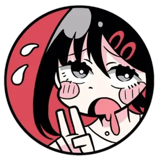 🌟 7e585ed8 Anime meisje, Kawaii, Sticker, Leuk, Vredesteken telegram sticker