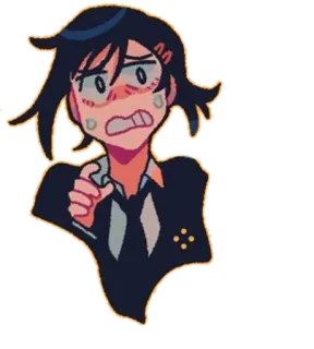 🌟 ce516b5b Anime, Schattig, Geschrokken, Bezorgd, Angst, Tekening telegram sticker