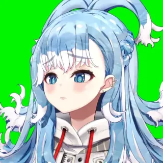 💧 7438ca14 Kobo Kanaeru Anime, Vtuber, Kobo Kanaeru, tóc xanh, nữ telegram sticker