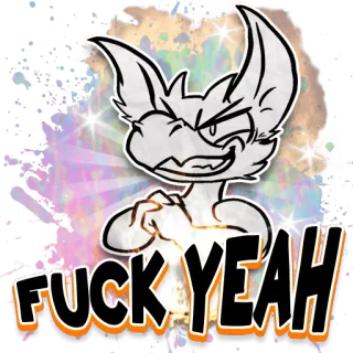 😤 184ef3d4 FUCK YEAH vulgar, expresión, animal, furry, positivo telegram sticker