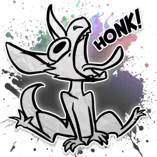 🎺 9b7b1606 HONK! dibujo animado, animal, bocina telegram sticker