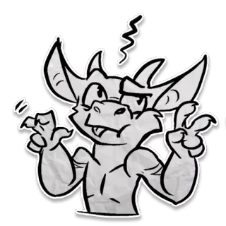 ✌ b7cf6a71 criatura, dibujo animado, monstruo, animal, dibujo, bosquejo, cómic telegram sticker