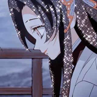 🦋 cee09eb7 Kanae Kocho Demon Slayer Anime, Karakter, Kanae Kocho, Demon Slayer, Berkilau, Kupu-kupu telegram sticker