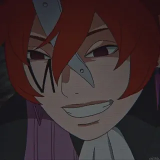 😹 347ec9ce อนิเมะ, ยิ้มเยาะ, ผมแดง, ตัวร้าย, ตัวละคร, ตัวละครอนิเมะ, หน้ายิ้ม whatsapp sticker