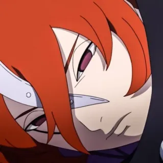 😡 37cd6883 อนิเมะ, ผมสีแดง, ตัวละครอนิเมะ, ตาสีม่วง whatsapp sticker