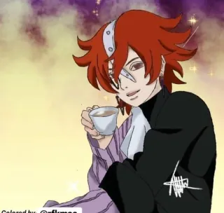 😁 3d6d7193 Colored by: @rfkmae อนิเมะ, ตัวละคร, ผมแดง, ถ้วย, การ์ตูน whatsapp sticker