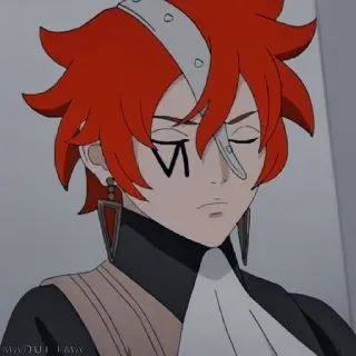 😕 554ae877 อนิเมะ, ผมแดง, ตัวละคร, ต่างหู whatsapp sticker