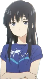 😑 02857a1b Shouko Nishimiya A Silent Voice アニメ, 女の子, 黒髪, 聲の形, 西宮硝子 telegram sticker