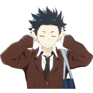 🙉 c87ed47f Shoya Ishida A Silent Voice アニメ, キャラクター, 石田将也, 聲の形, 漫画, 少年 telegram sticker