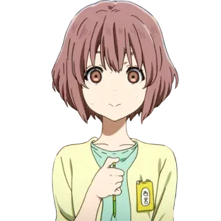 😰 f9b6b5bb Shouko Nishimiya A Silent Voice アニメ, 女の子, 西宮硝子, 聲の形 telegram sticker