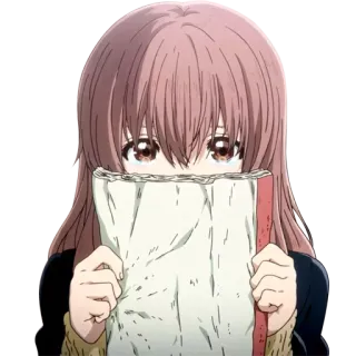 🤫 c1cd588f Shouko Nishimiya A Silent Voice Anime, Ragazza, Personaggio, Illustrazione, A Silent Voice, Shouko Nishimiya, Kawaii telegram sticker