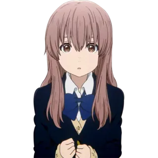 😯 d0ecc9ce Shouko Nishimiya A Silent Voice Anime, Manga, Ragazza, Carina, Divisa scolastica, Shouko Nishimiya, A Silent Voice telegram sticker
