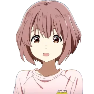 😃 f9f40612 Shouko Nishimiya A Silent Voice Anime, Ragazza, Personaggio, A Silent Voice, Shouko Nishimiya telegram sticker