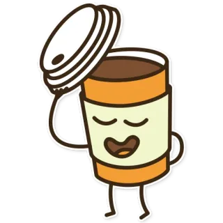🖐 89ab012f coffee, cup, drink, cartoon, sticker, beverage whatsapp sticker