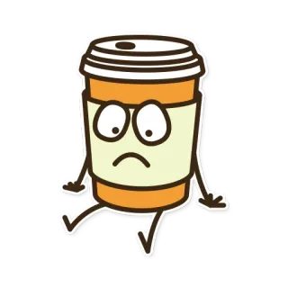 😔 c83f6a40 coffee, sad, cartoon, cup, drink, cafe whatsapp sticker