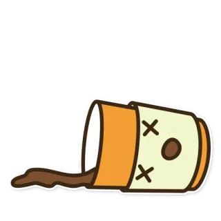 😵 e6faf51f coffee, spilled, cup, cartoon, drink whatsapp sticker