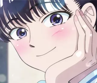 😊 27ecbad5 anime, garota, sorrindo, retrato, fofa telegram sticker