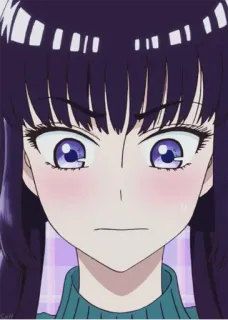 😳 371eb38a Anime, Garota, Desenho animado, Bravo, Cabelo roxo telegram sticker