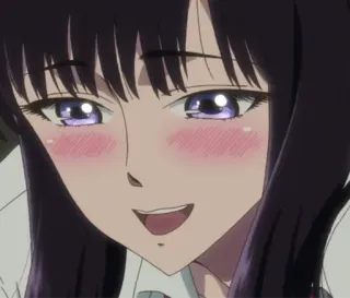 😊 4b0b7b98 anime, mulher, rosto, sorriso telegram sticker