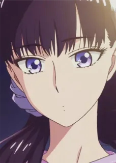 😕 50ae6472 anime, garota, olhos roxos, cabelo preto telegram sticker