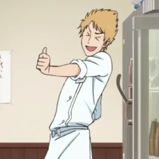 👍 a4238281 Anime, Chef, Polegar para cima, Desenho animado telegram sticker