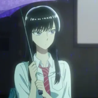 😒 b9443dda Anime, Garota, Guarda-chuva, Uniforme escolar telegram sticker