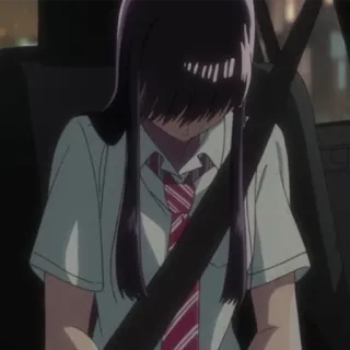 😓 f3dbe75b Anime, Garota, Uniforme escolar, Cinto de segurança telegram sticker