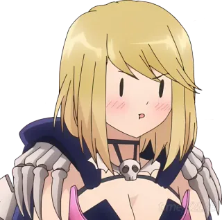 😤 7c0b33fb animé, cheveux blonds, rougir, squelette, mignon, dessin animé whatsapp sticker