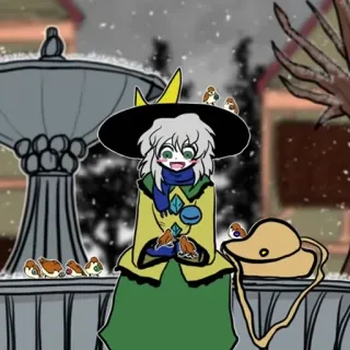 🕊 45ddb7c1 anime, dibujos animados, invierno, pájaros telegram sticker