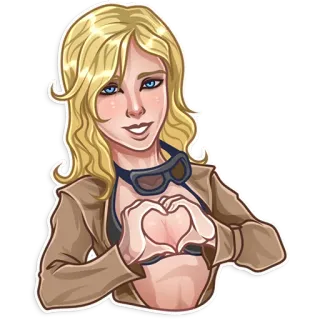 🥰 025a5835 女性, ブロンド, ハート, ステッカー, キャラクター telegram sticker