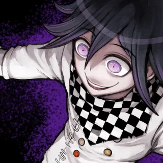 🙂 87a761ab Kokichi Oma Danganronpa 动漫, 弹丸论破, 王马小吉, 紫色头发, 角色, 反派, 电子游戏 telegram sticker