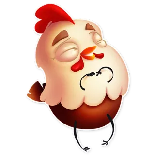 😄 93050ecf 鶏, 漫画, 動物, 鳥, 可愛い telegram sticker