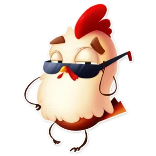 😎 c786876c 鶏, サングラス, クール, 漫画 telegram sticker