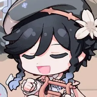 🌟 a1a5efa6 Venti Genshin Impact venti, genshin impact, anime, dễ thương, chibi, lyre telegram sticker